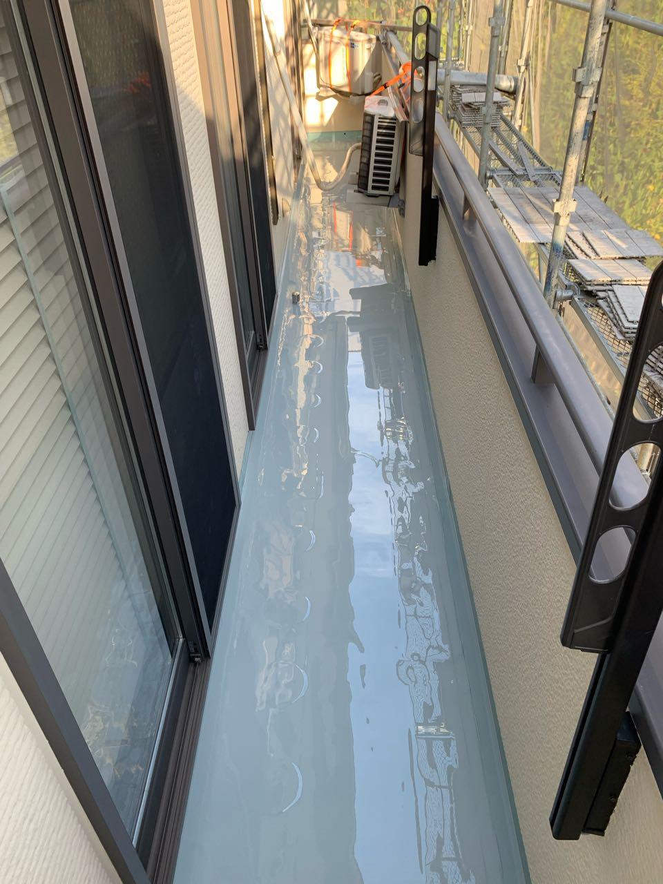 【防水工事】ウレタン防水塗布1回目