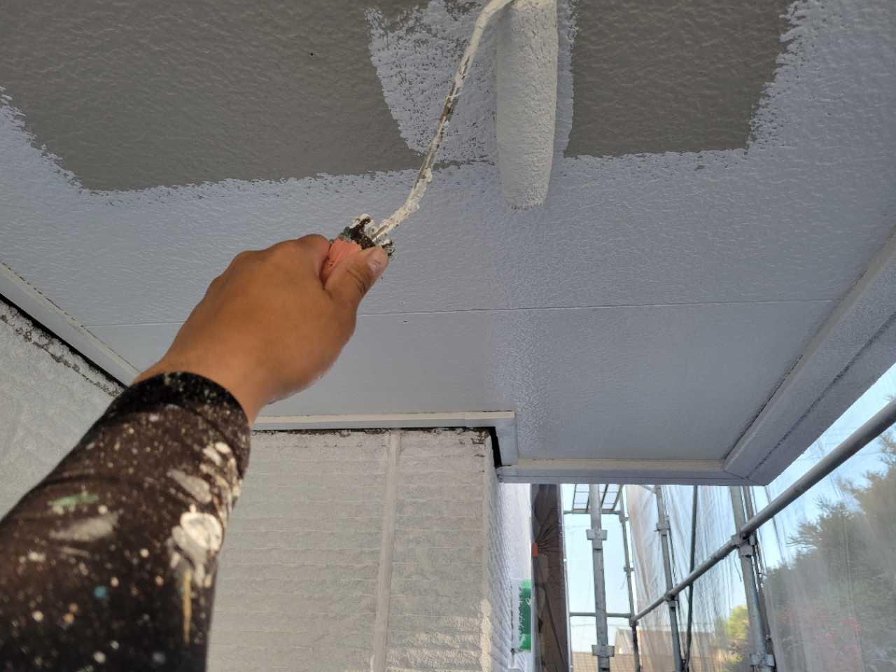 【軒天塗装】下塗り