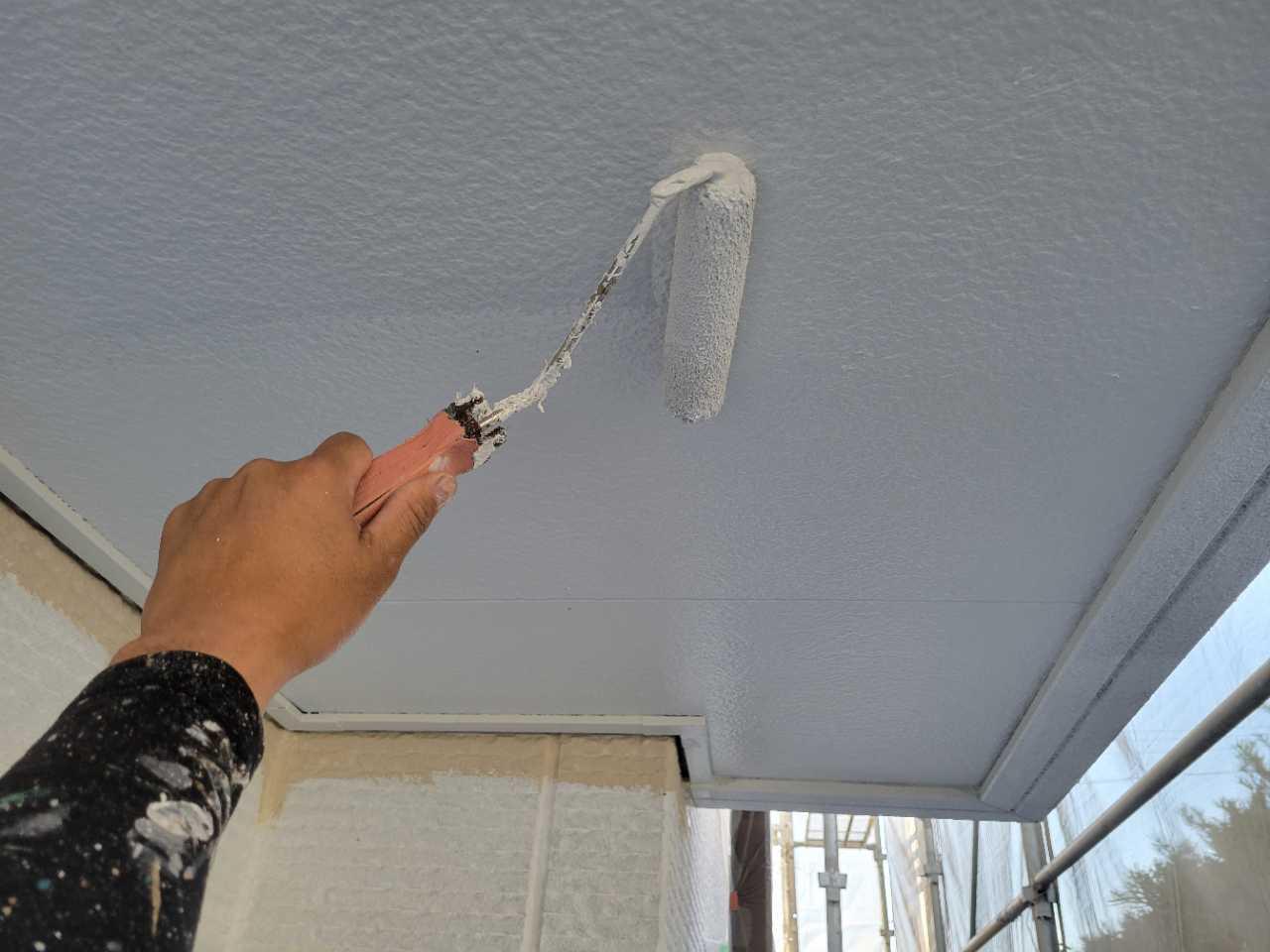 【軒天塗装】上塗り