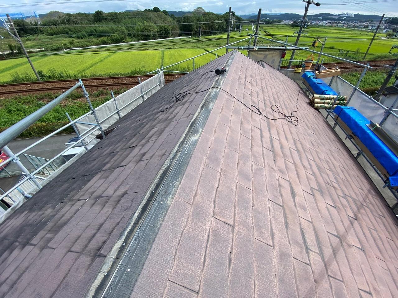 【屋根板金工事】棟撤去