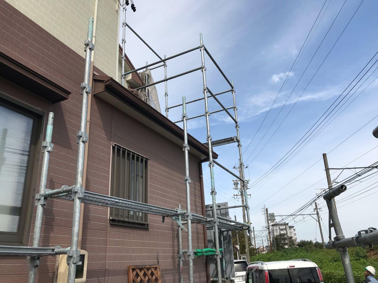 【足場設置工事】設置中
