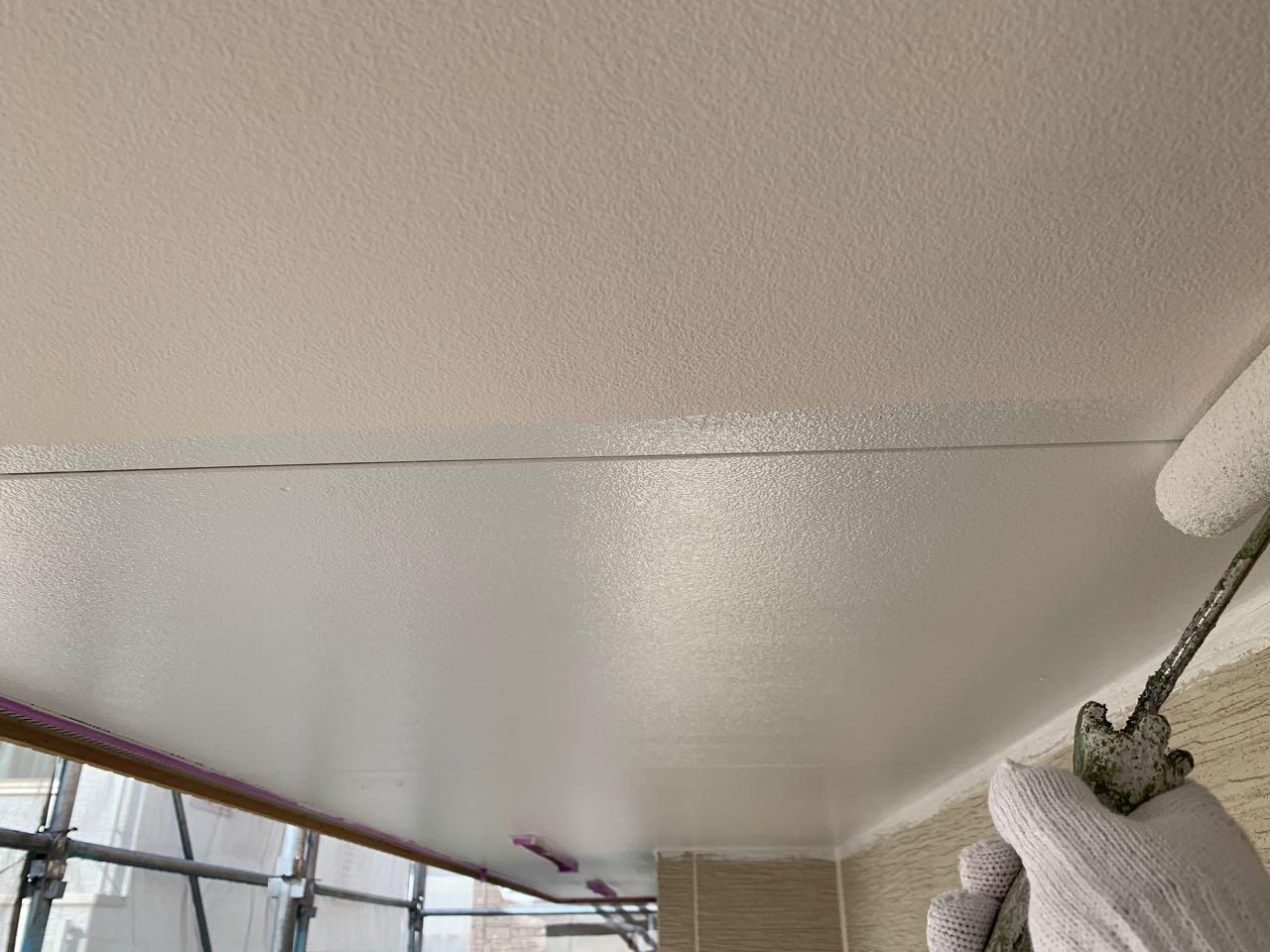 【軒天塗装】下塗り