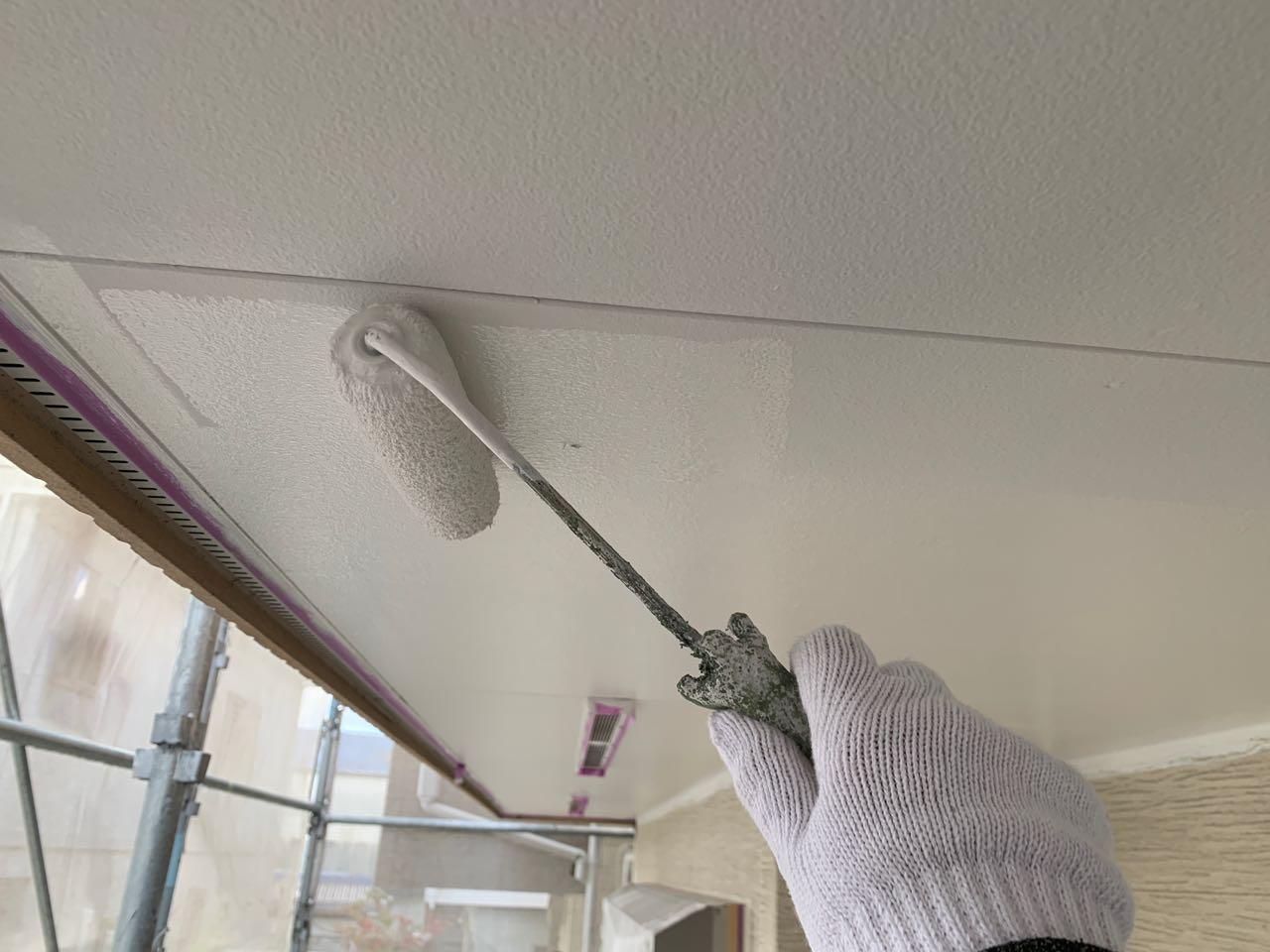 【軒天塗装】上塗り