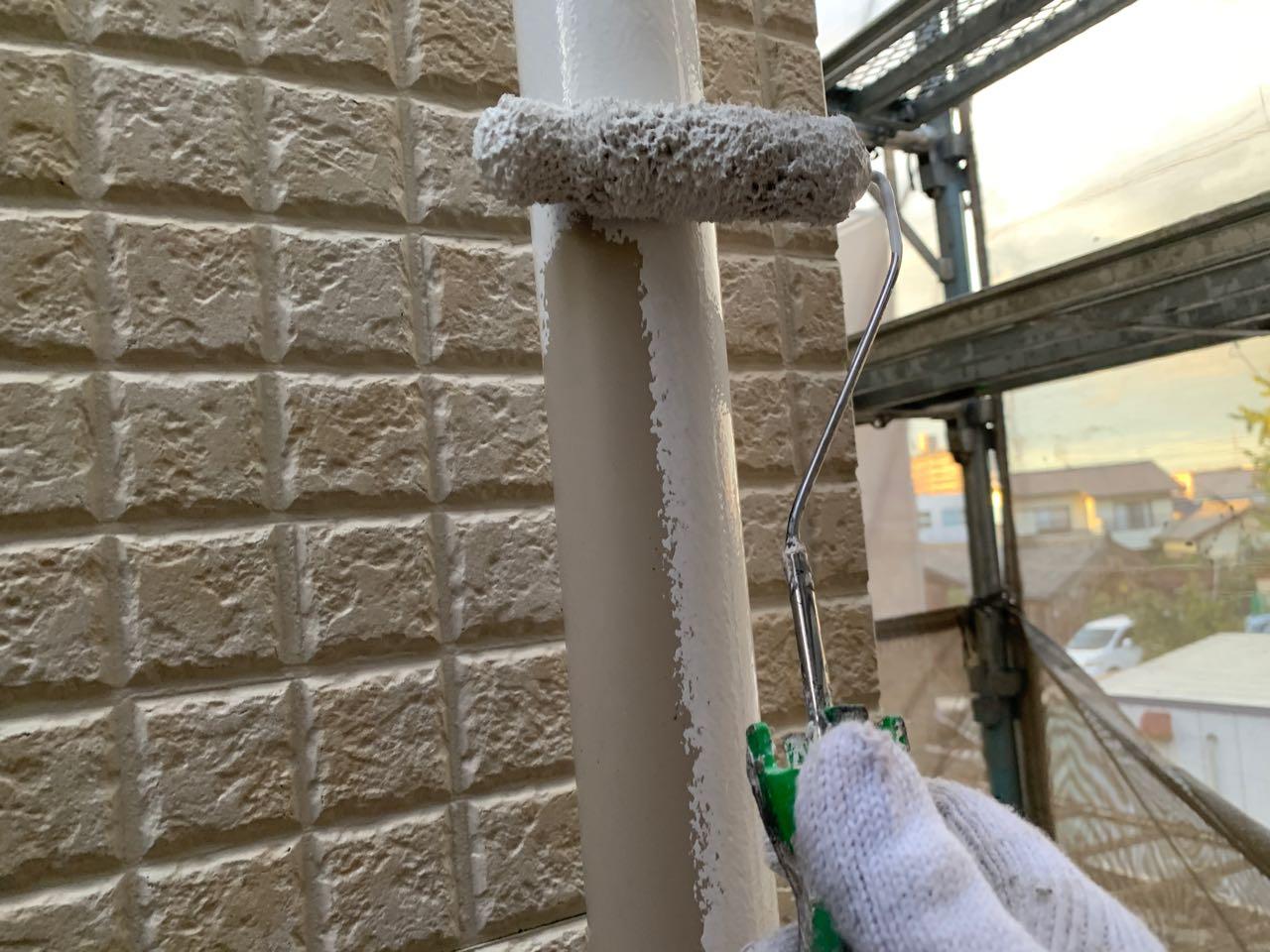 【雨樋塗装】下塗り