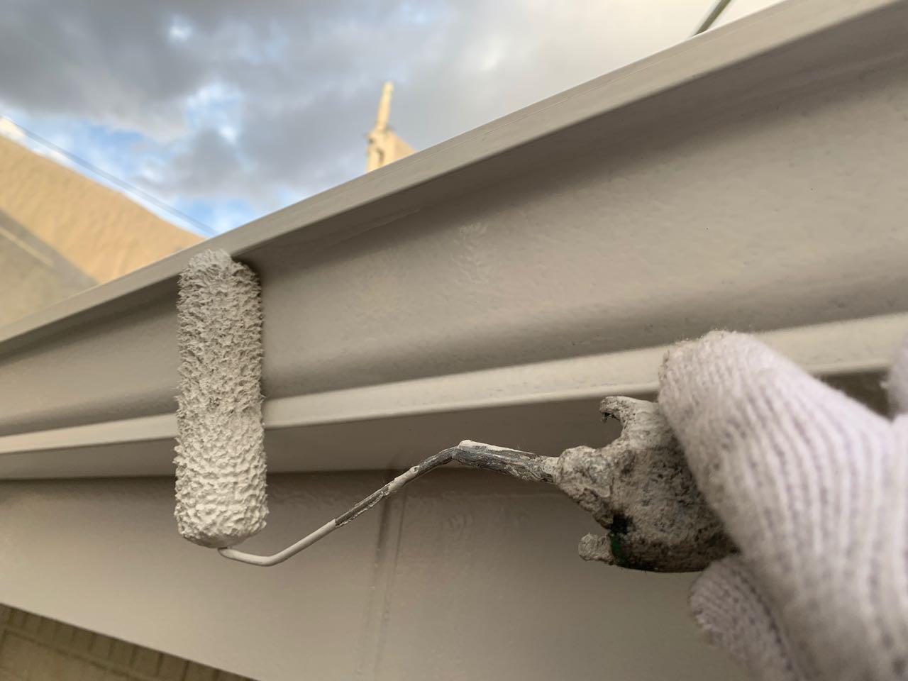 【雨樋塗装】上塗り