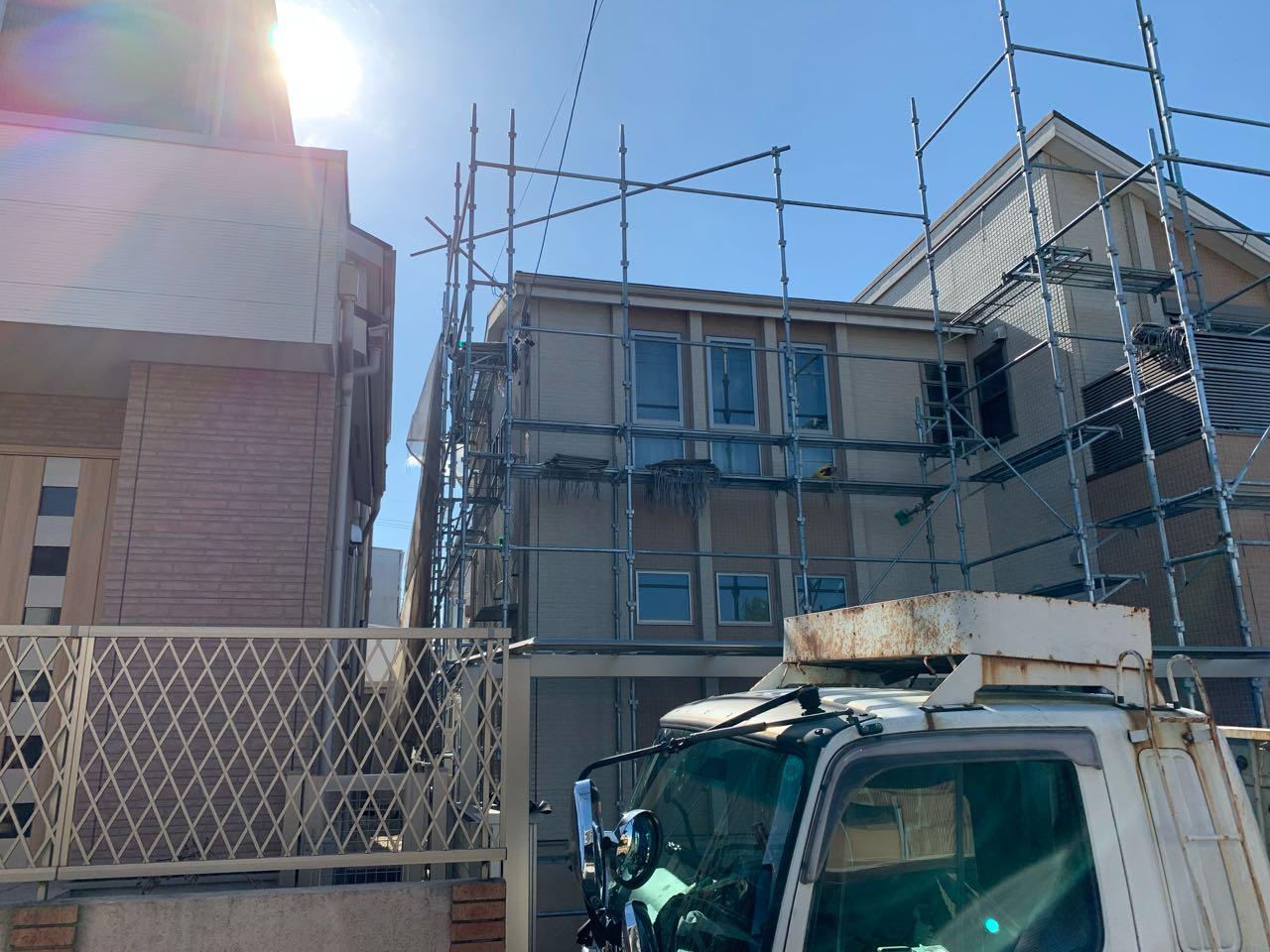 【足場設置工事】設置中