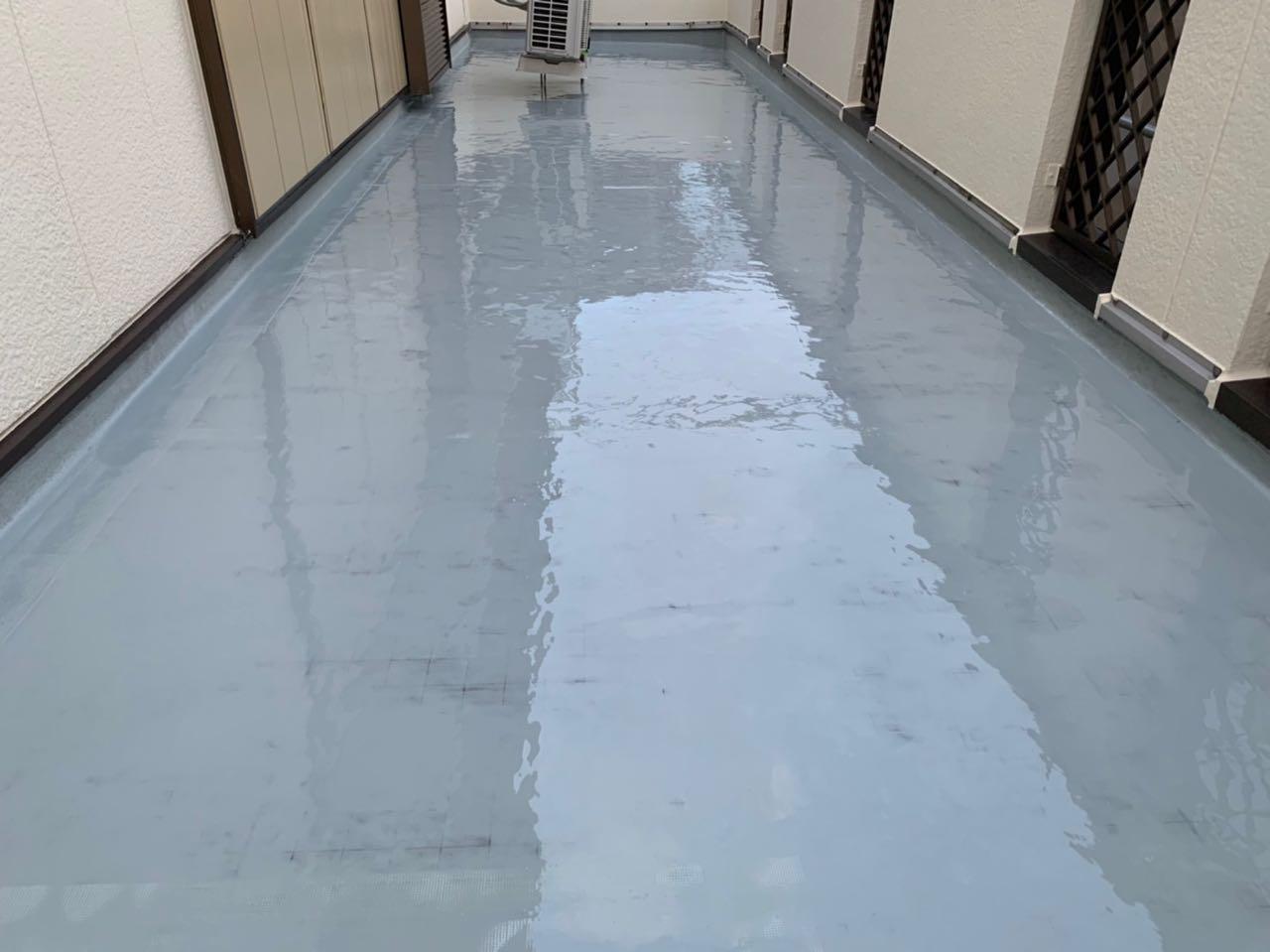【防水工事】ウレタン防水塗布1回目