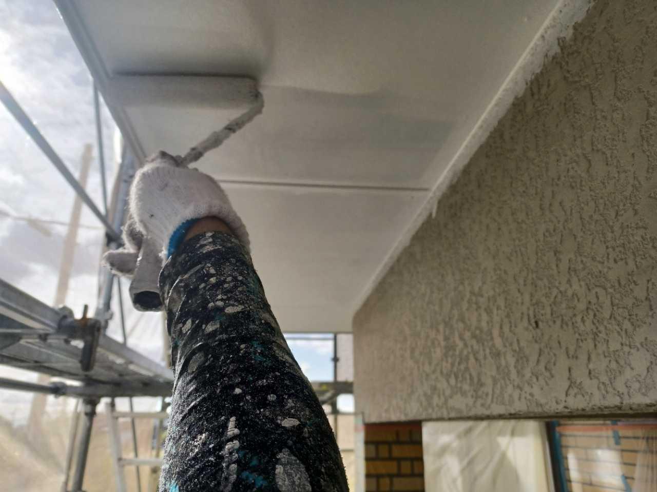 【軒天塗装】上塗り