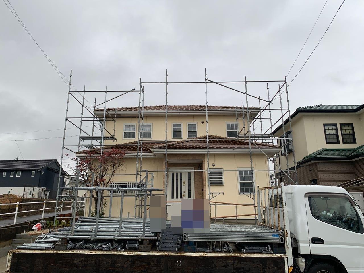 【足場設置工事】設置中