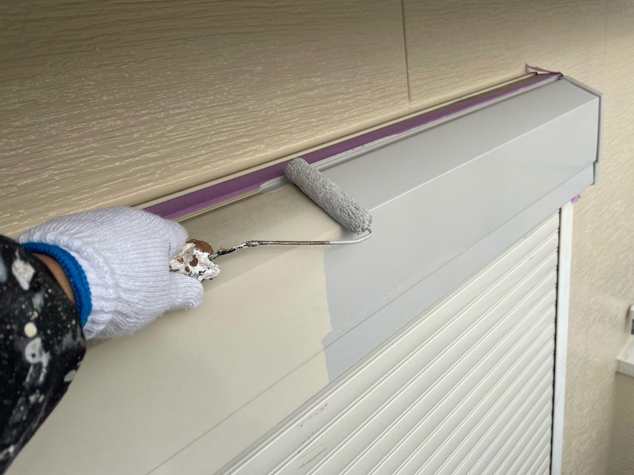 【シャッターボックス塗装】下塗り