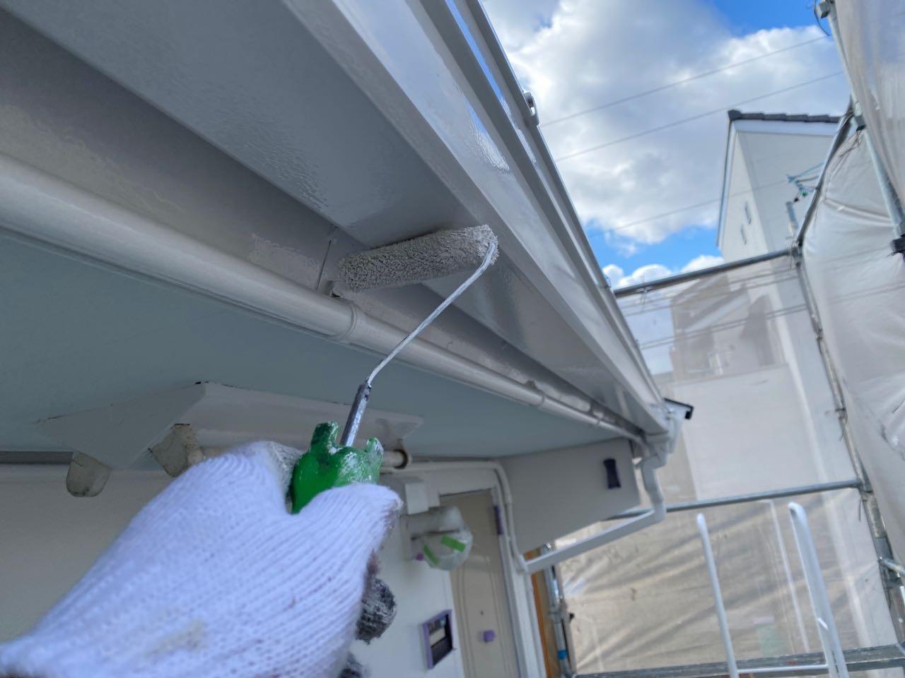 【雨樋塗装】上塗り