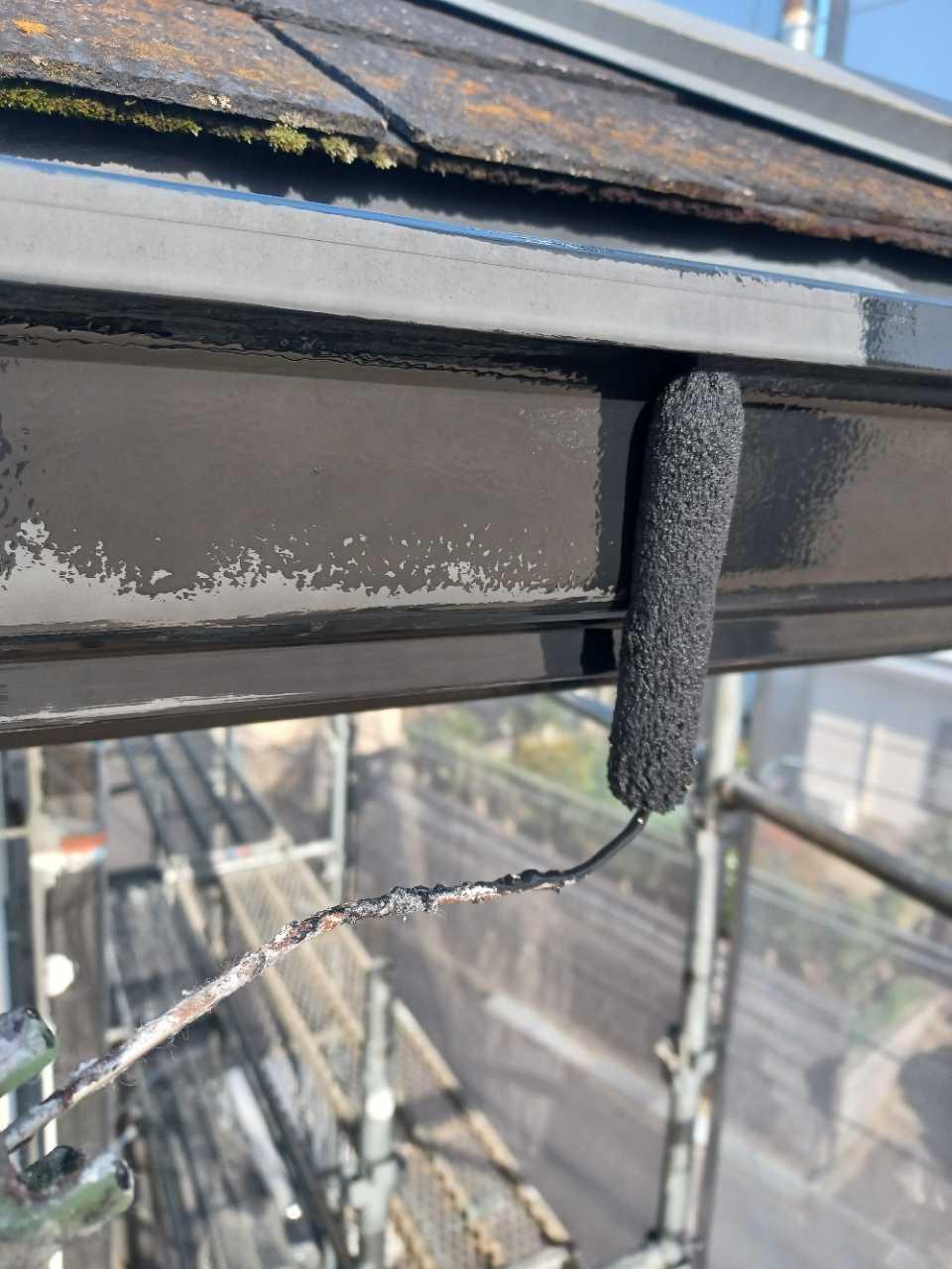 【雨樋塗装】下塗り