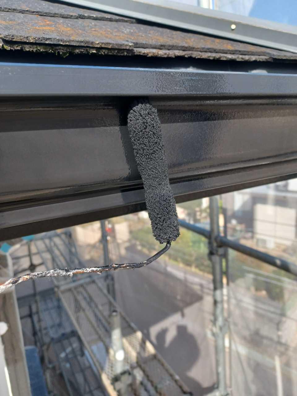 【雨樋塗装】上塗り