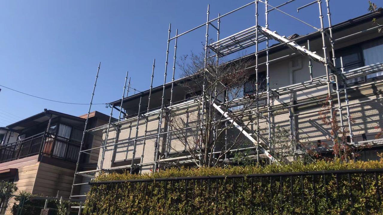 【足場設置工事】設置中