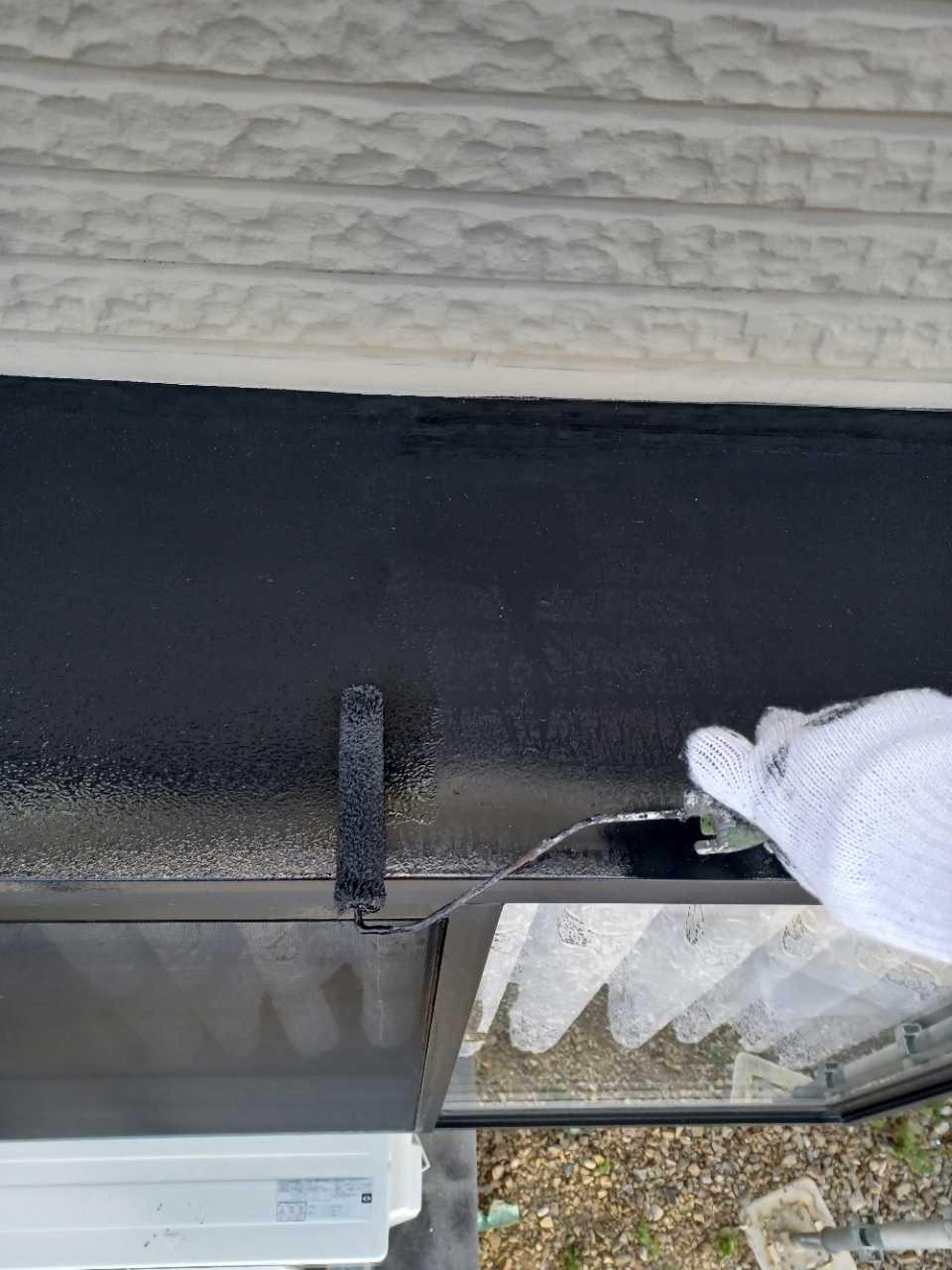 【庇塗装】上塗り