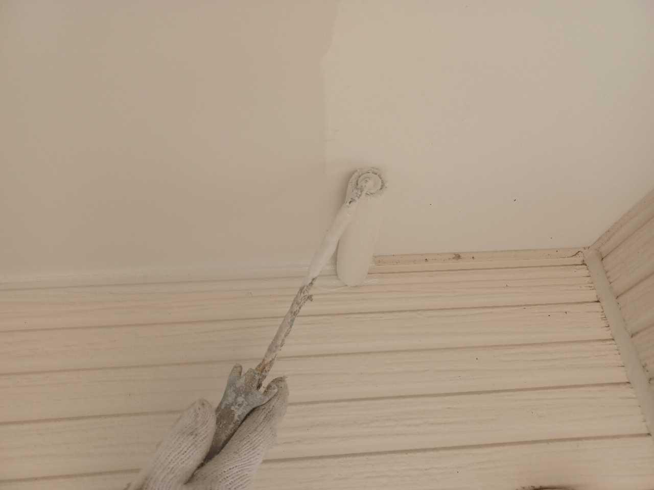 【軒天塗装】下塗り