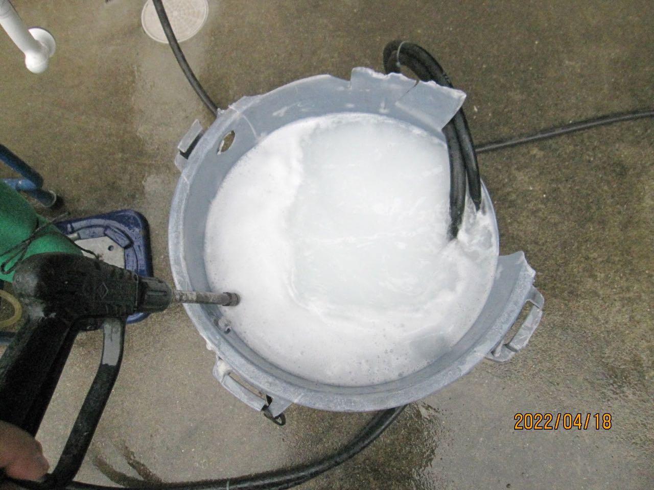 【バイオ洗剤準備】洗浄液攪拌