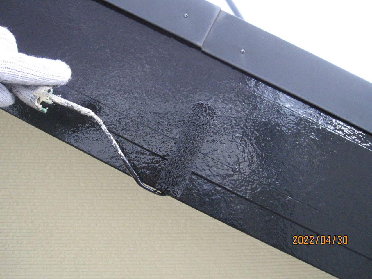 【破風・鼻隠し塗装】上塗り