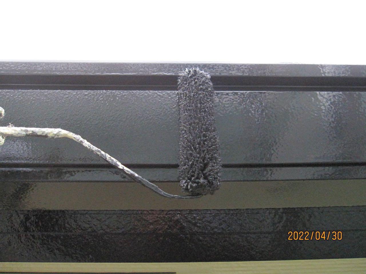 【雨樋塗装】上塗り