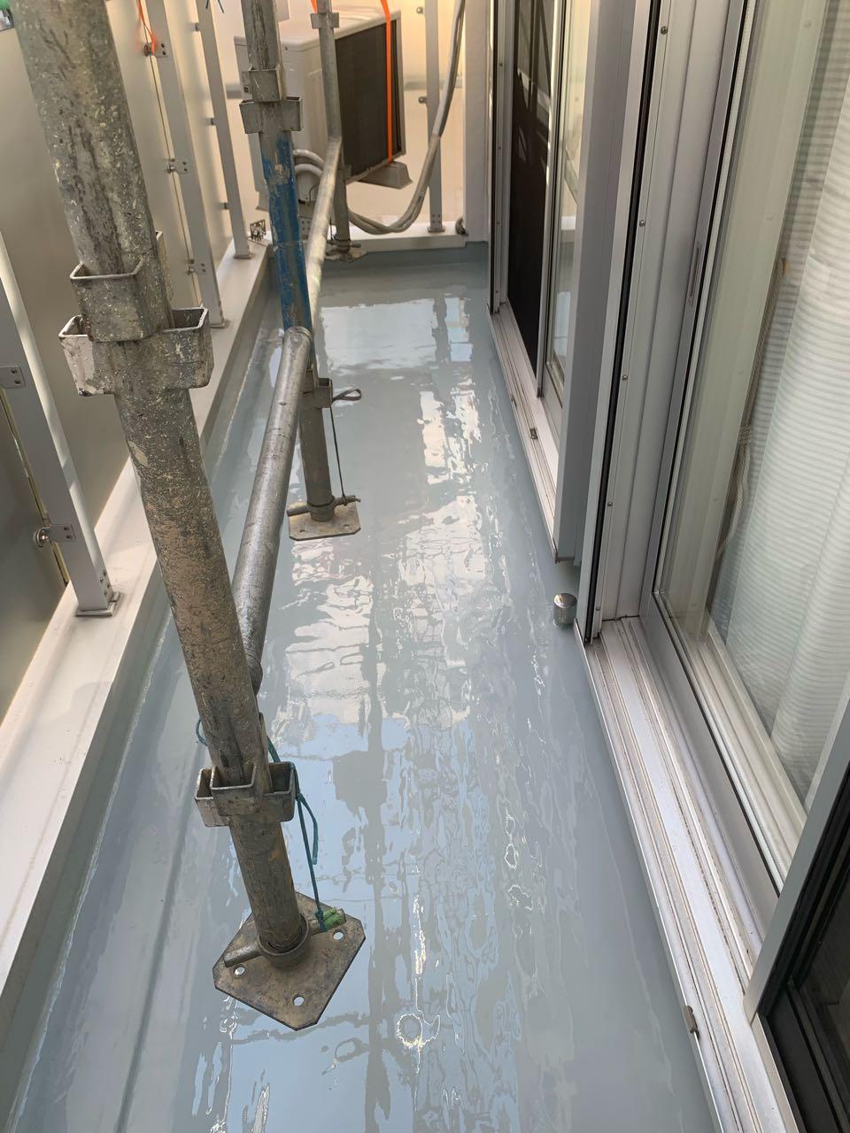 【防水工事】ウレタン防水塗布1回目