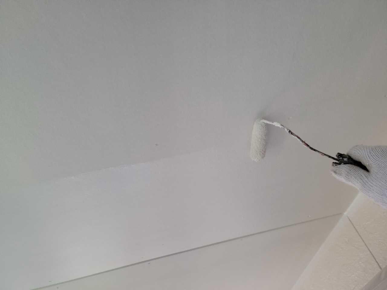 【軒天塗装】上塗り