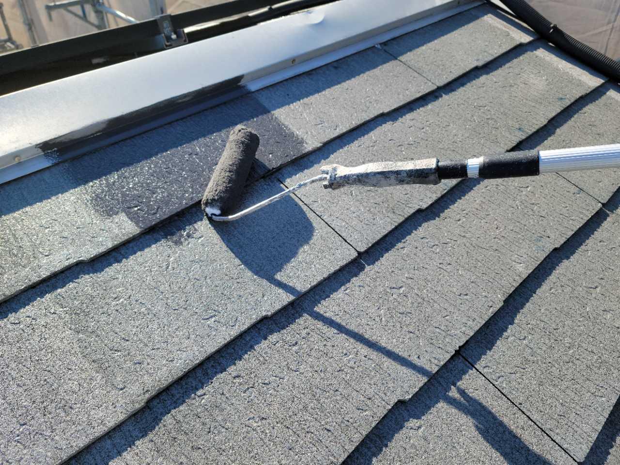 【屋根塗装】中塗り