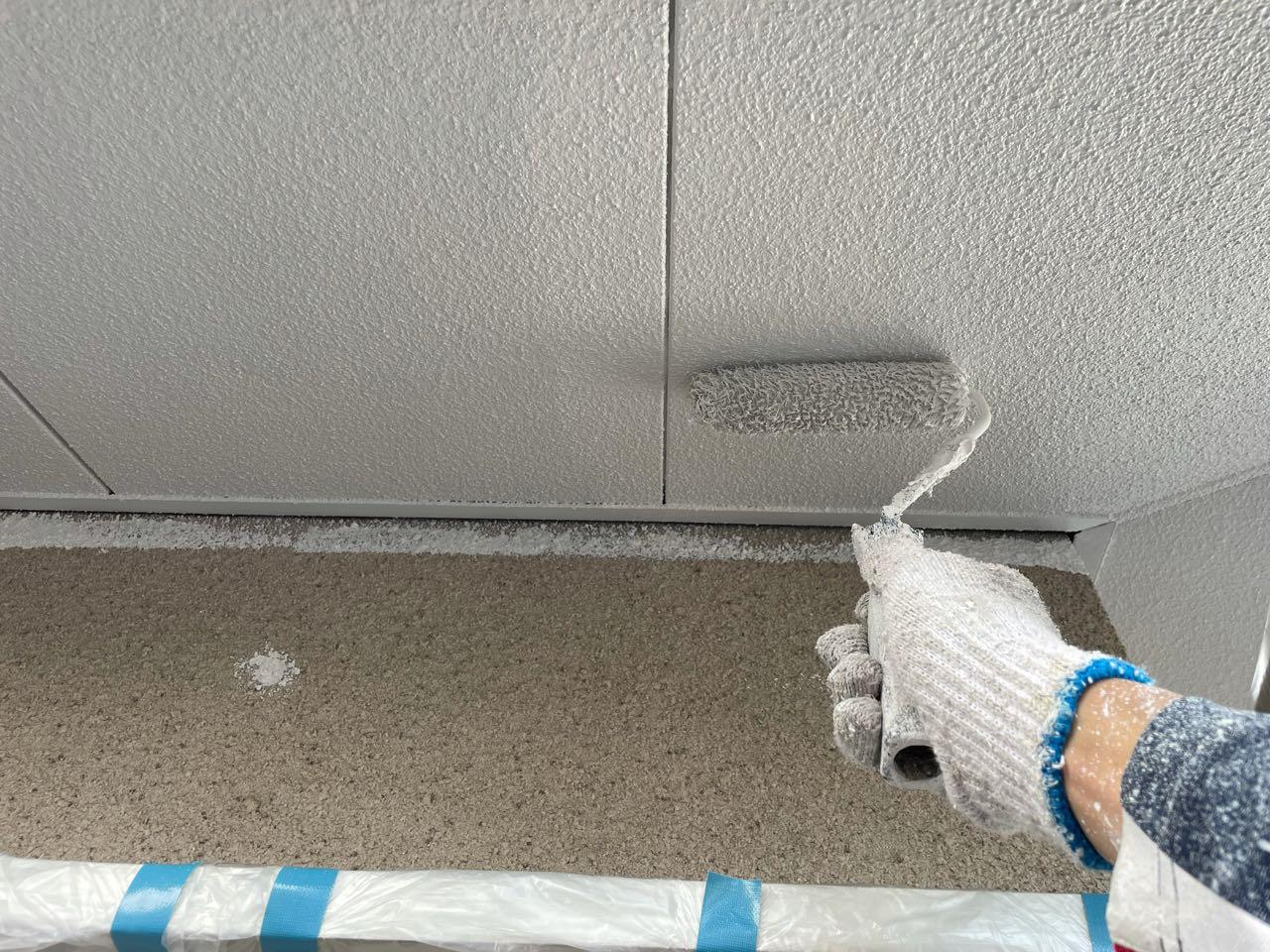 【軒天塗装】上塗り