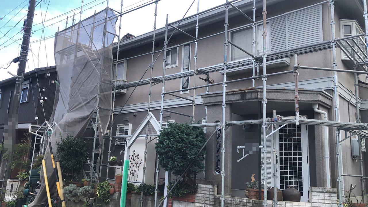 【足場設置工事】設置中