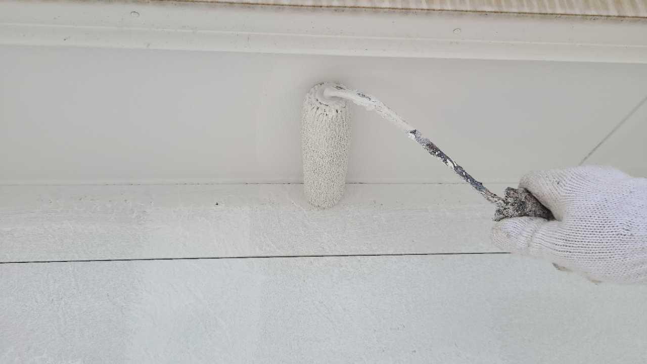 【軒天塗装】上塗り