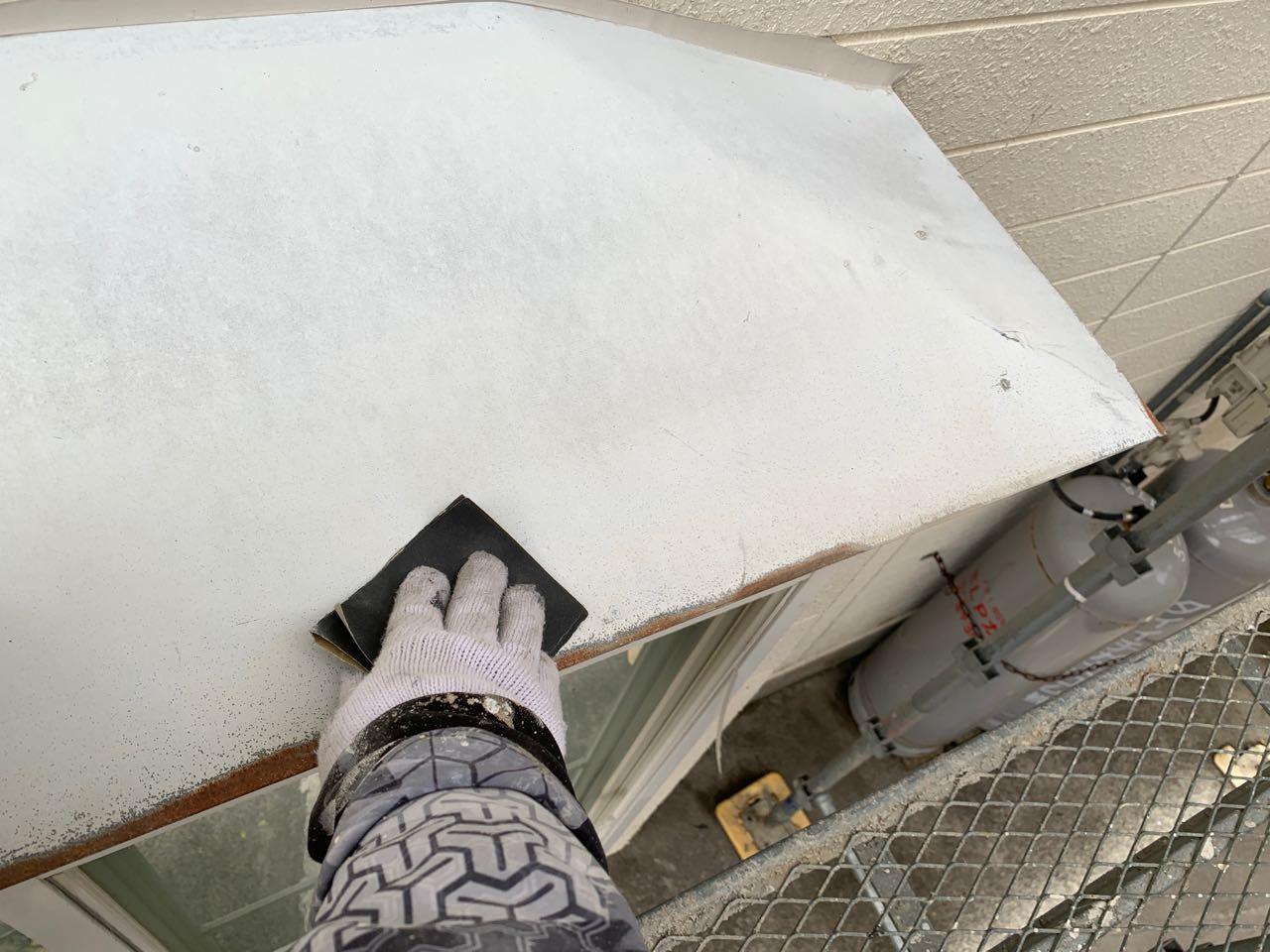 【庇塗装】ケレン作業