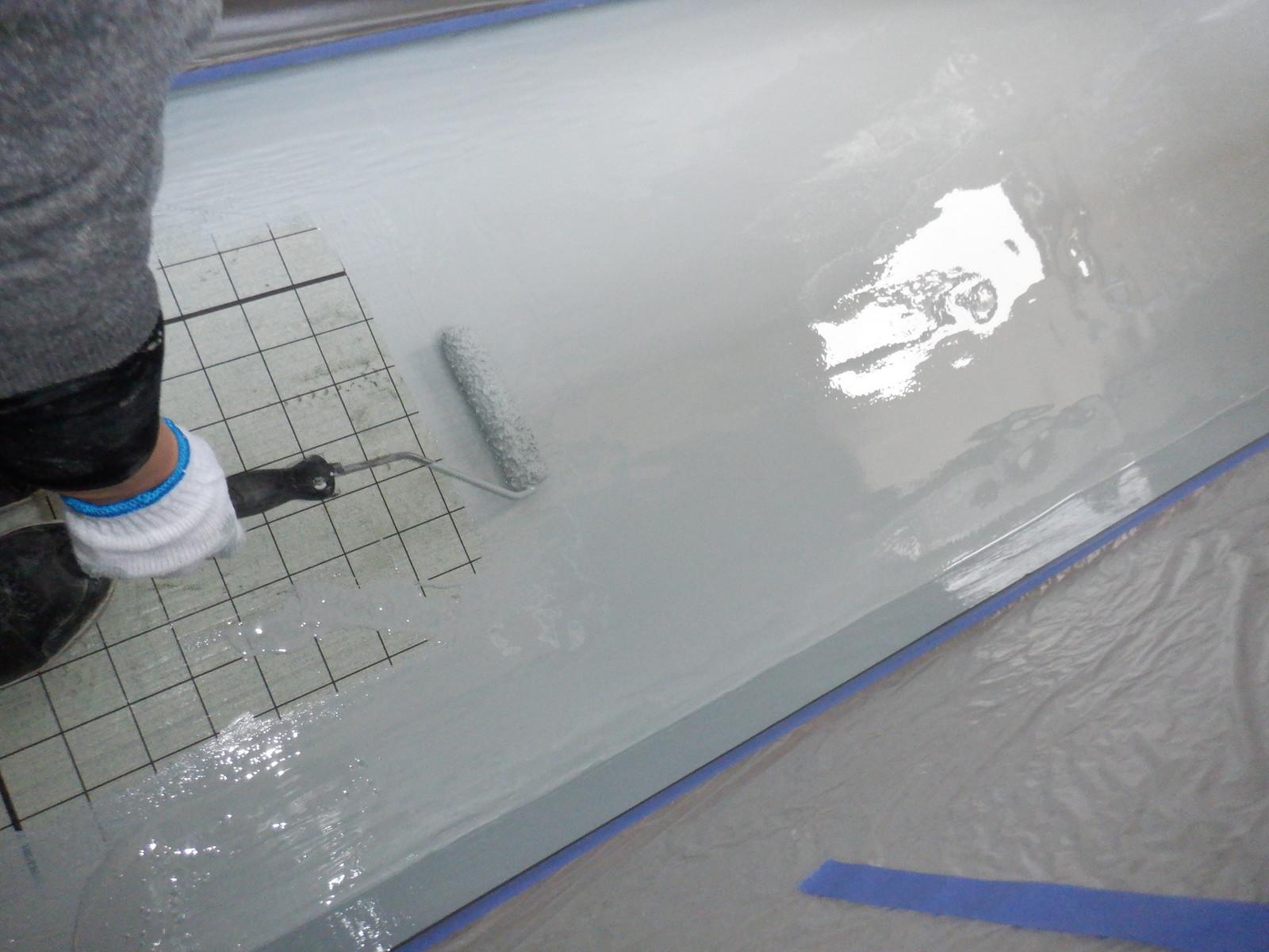 【防水工事】ウレタン防水塗布1回目