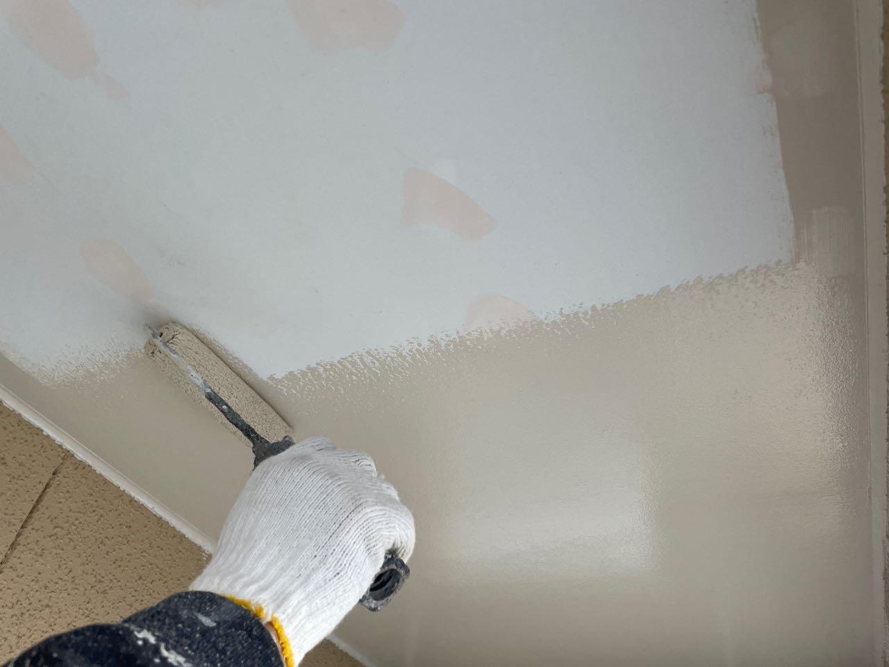 【軒天塗装】下塗り