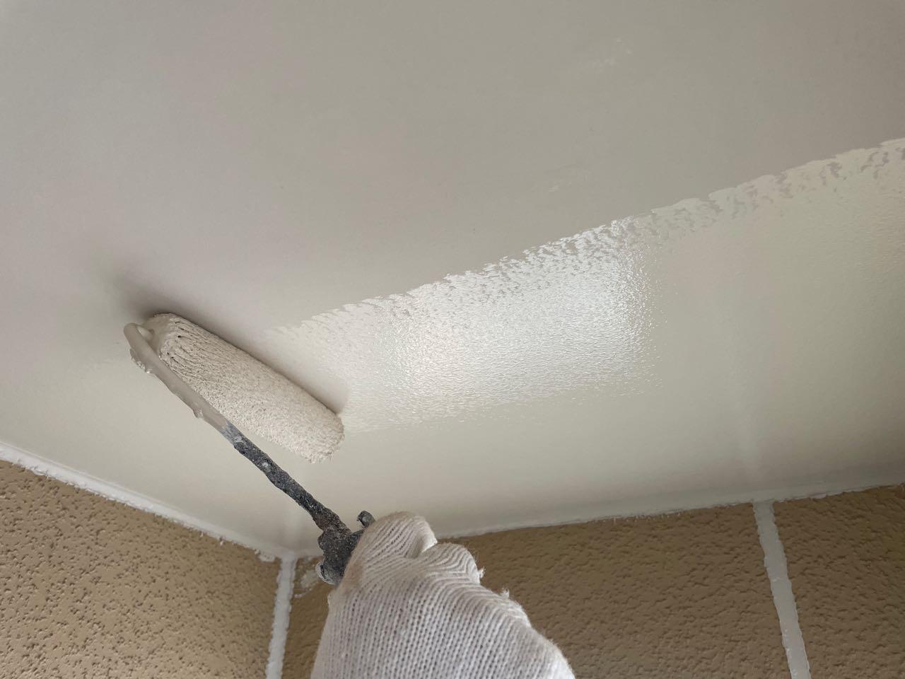 【軒天塗装】上塗り