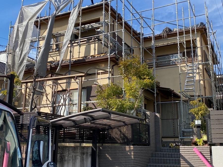 【足場設置工事】設置中