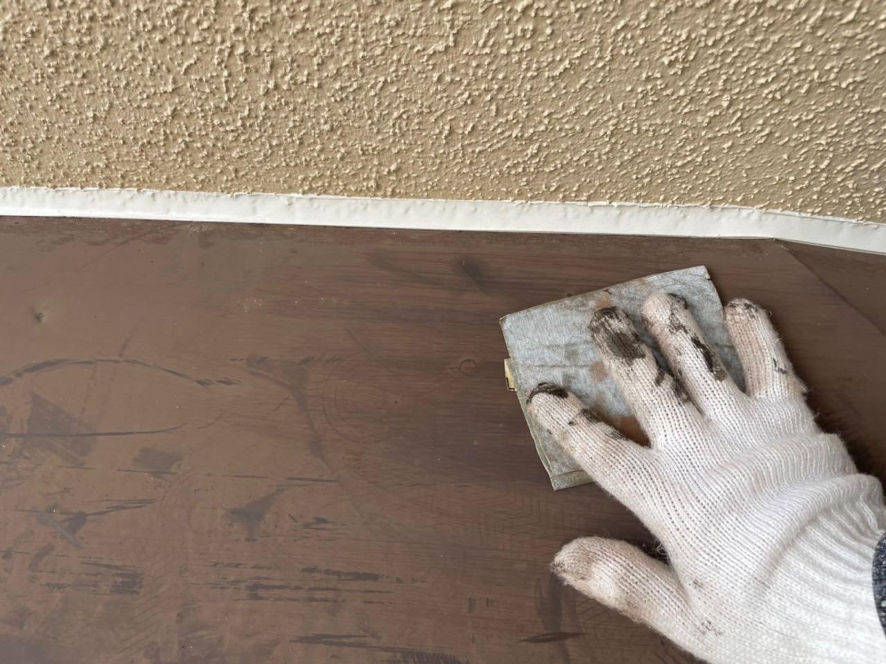 【庇塗装】ケレン作業