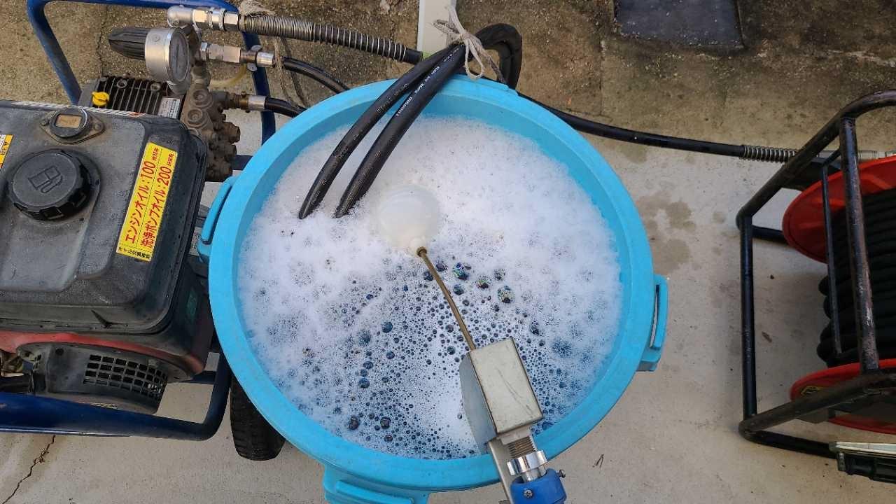 【バイオ洗剤準備】洗浄液攪拌