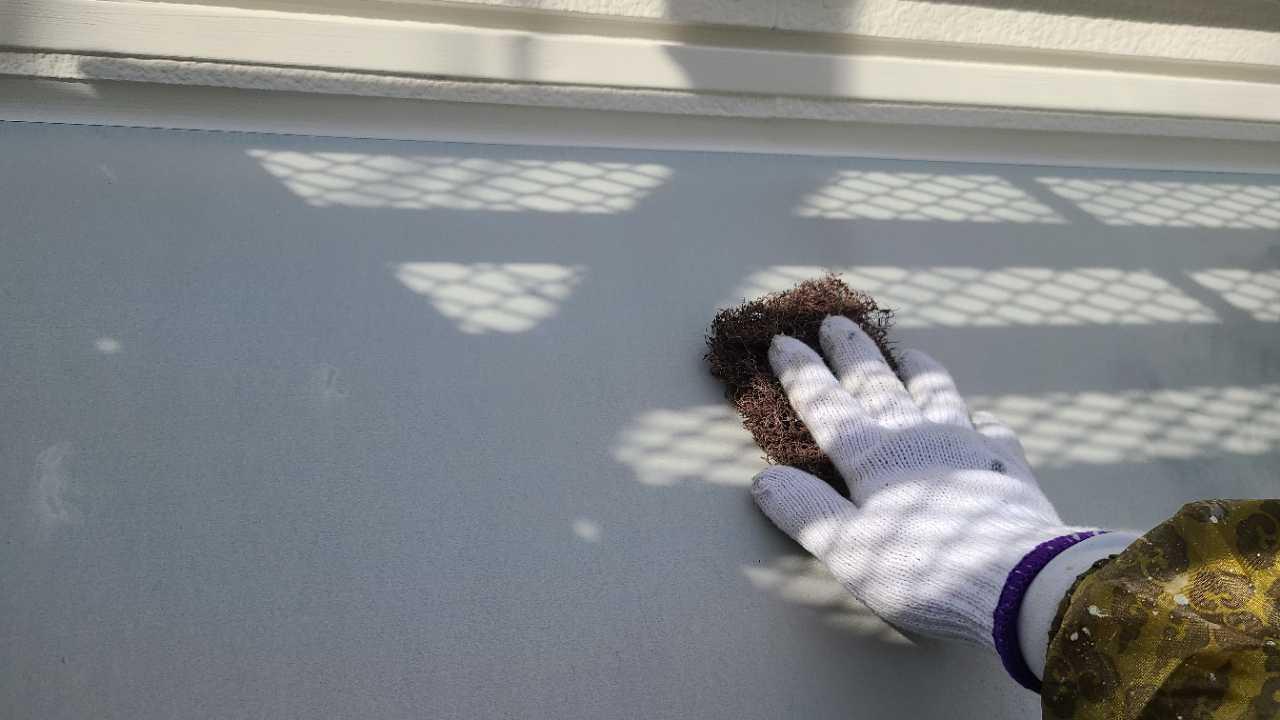 【庇塗装】ケレン作業