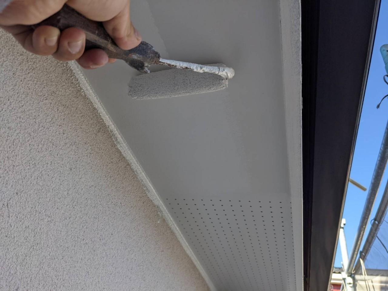 【軒天塗装】上塗り