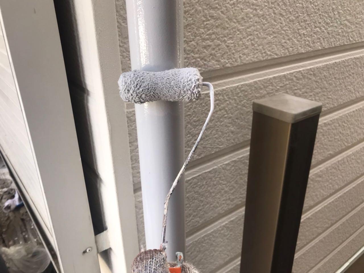 【雨樋塗装】上塗り