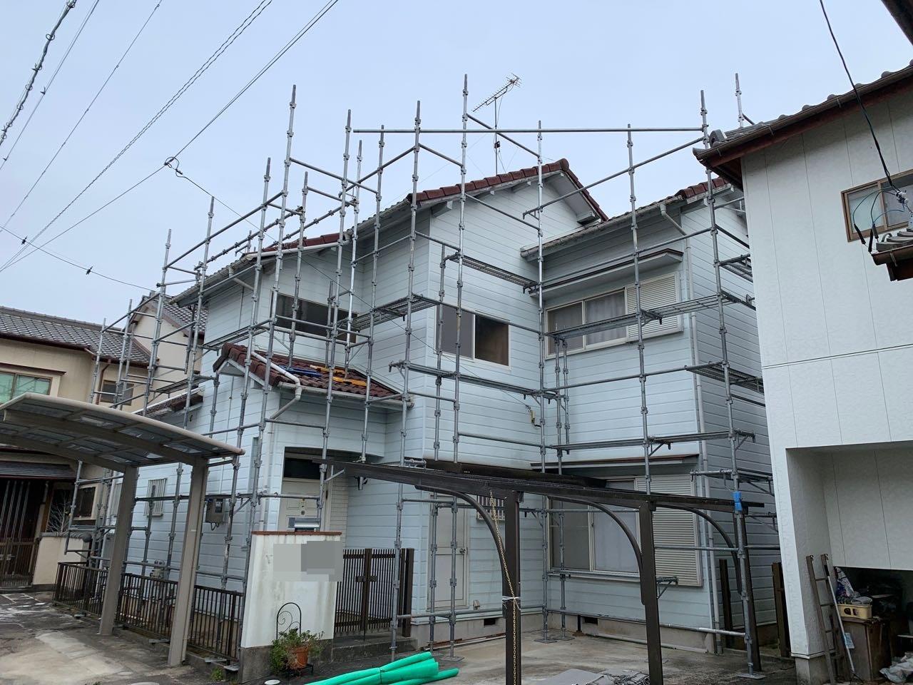 【足場設置工事】設置中