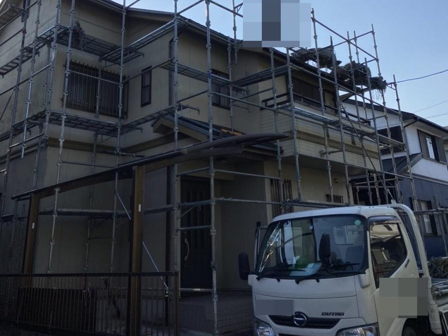 【足場設置工事】設置中