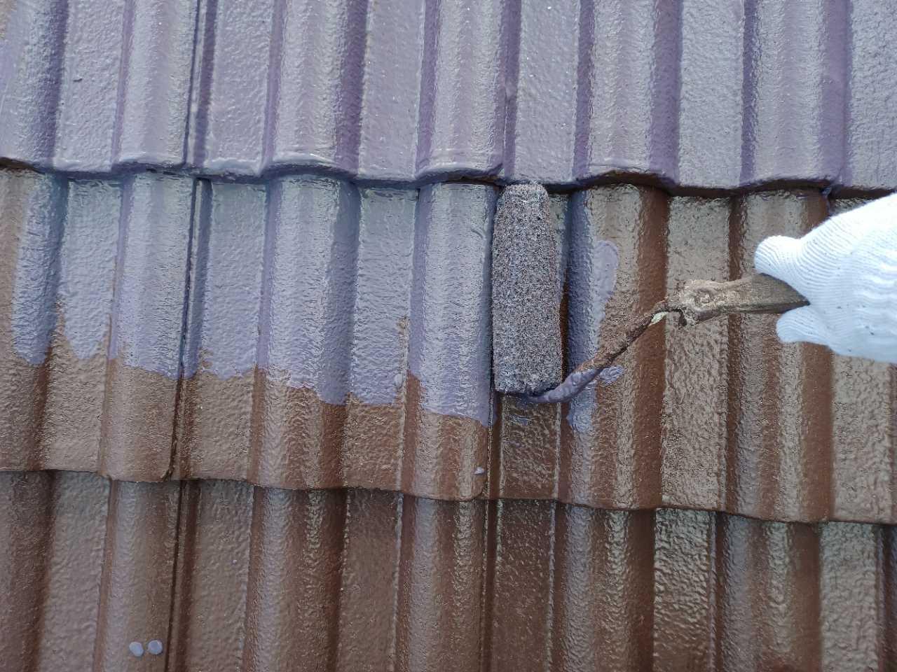 【屋根塗装】上塗り