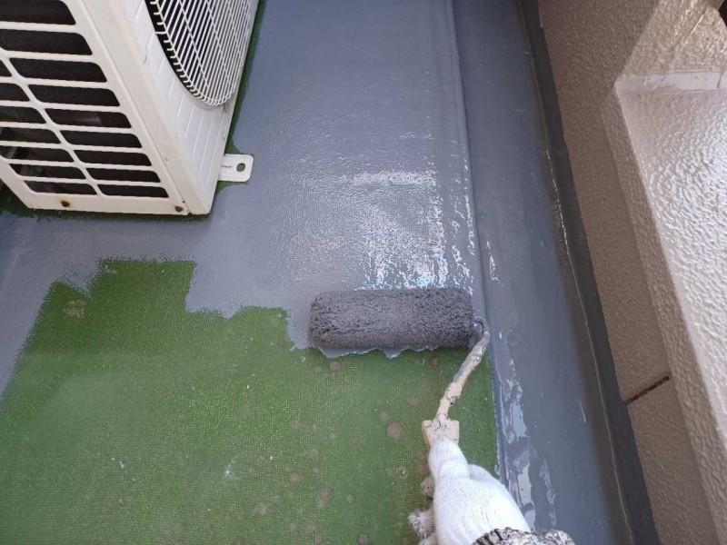 【防水工事】ウレタン防水塗布1回目