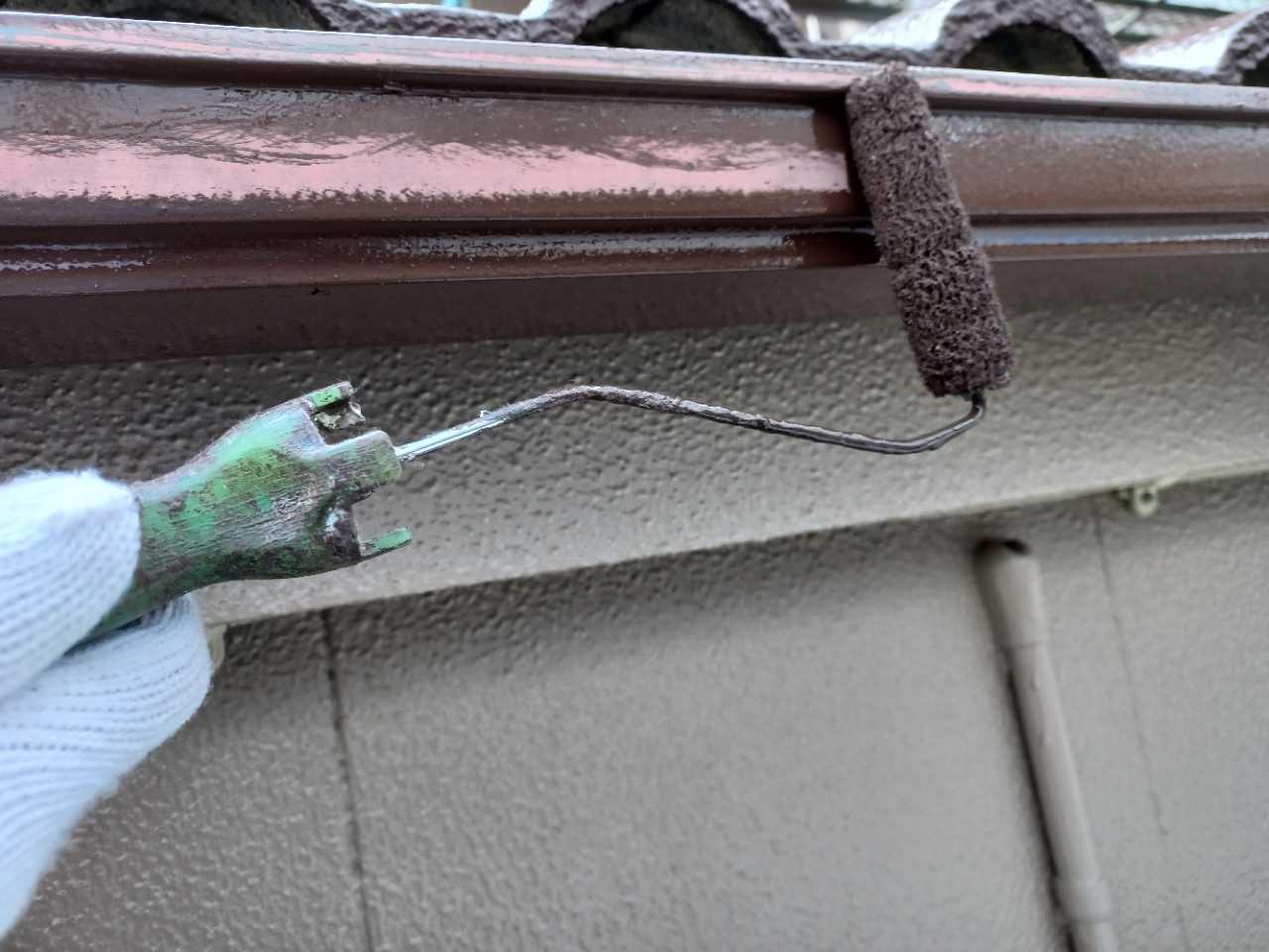 【雨樋塗装】下塗り