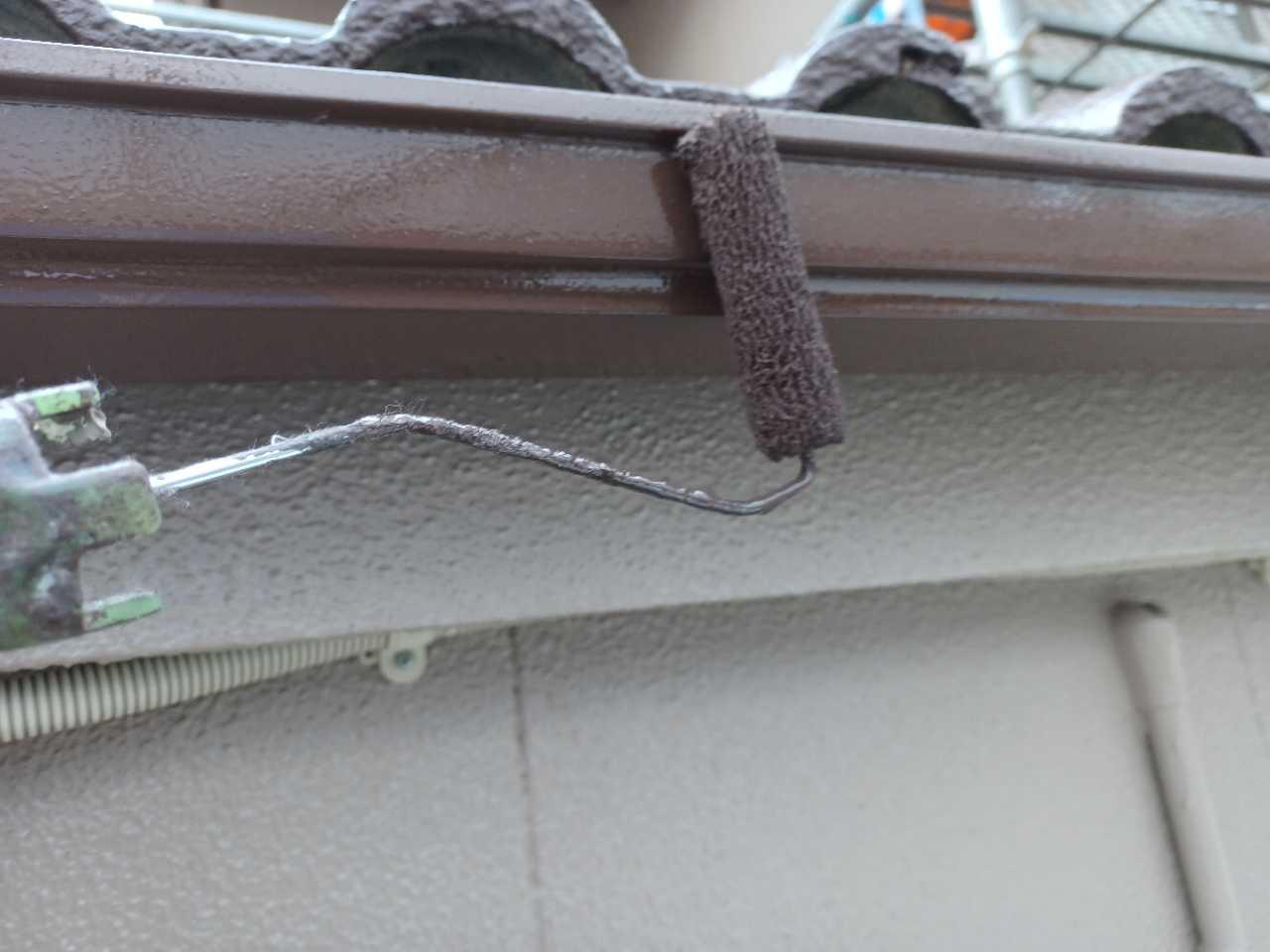 【雨樋塗装】上塗り