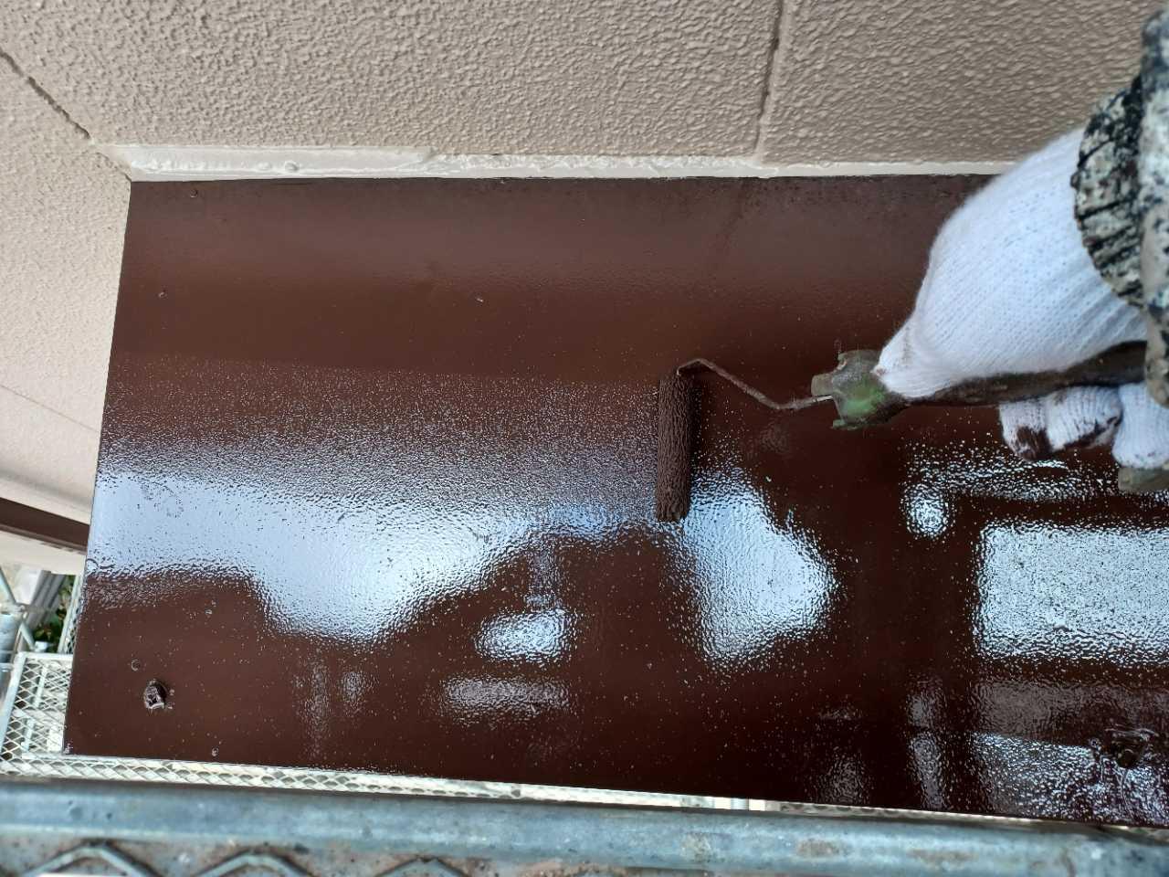 【庇塗装】上塗り