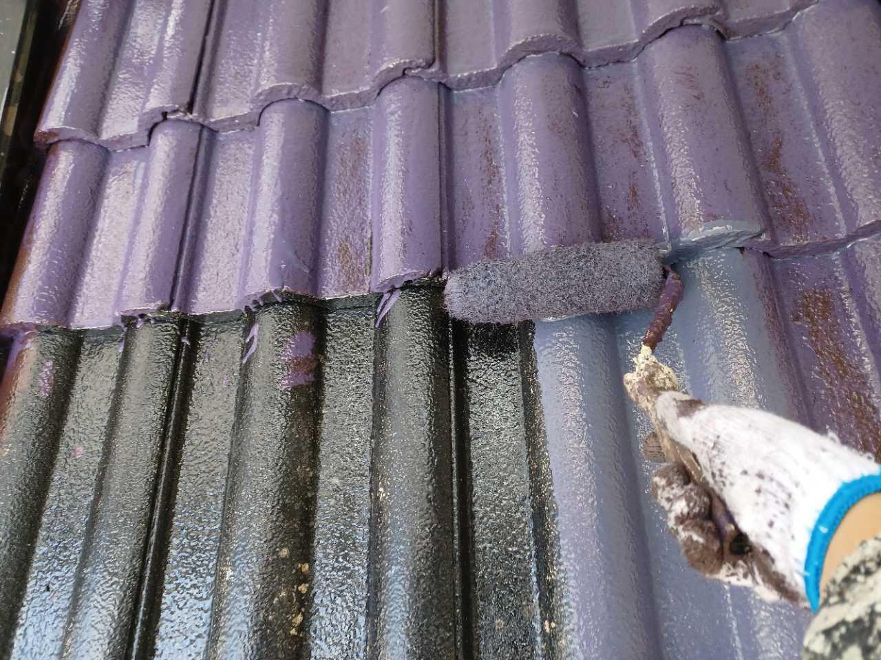 【屋根塗装】中塗り