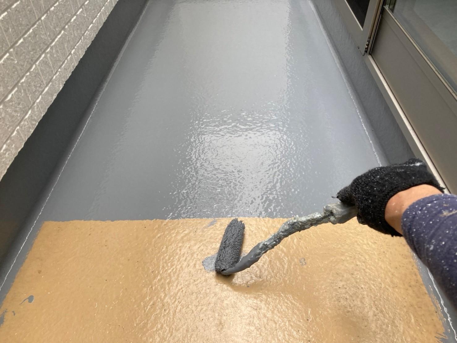 【防水工事】ウレタン防水塗布1回目