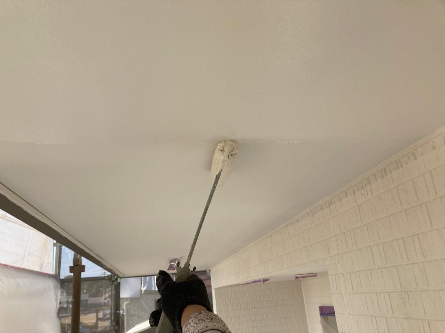 【軒天塗装】上塗り