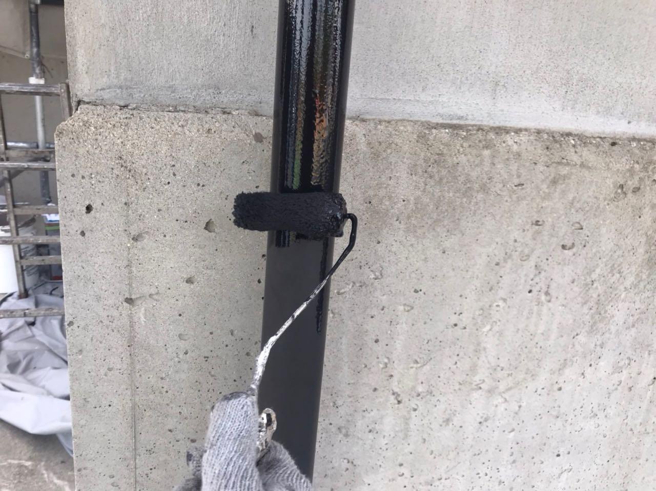 【雨樋塗装】下塗り